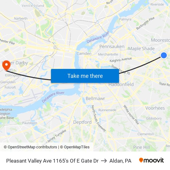 Pleasant Valley Ave 1165's Of E Gate Dr to Aldan, PA map