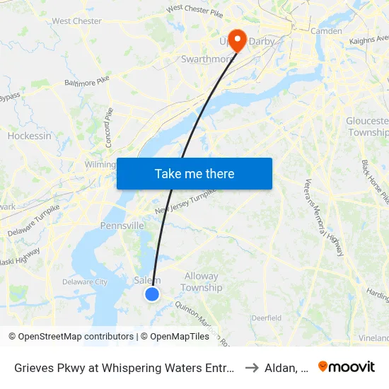Grieves Pkwy at Whispering Waters Entrance to Aldan, PA map