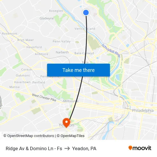 Ridge Av & Domino Ln - Fs to Yeadon, PA map
