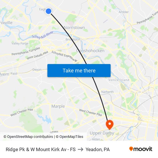 Ridge Pk & W Mount Kirk Av - FS to Yeadon, PA map