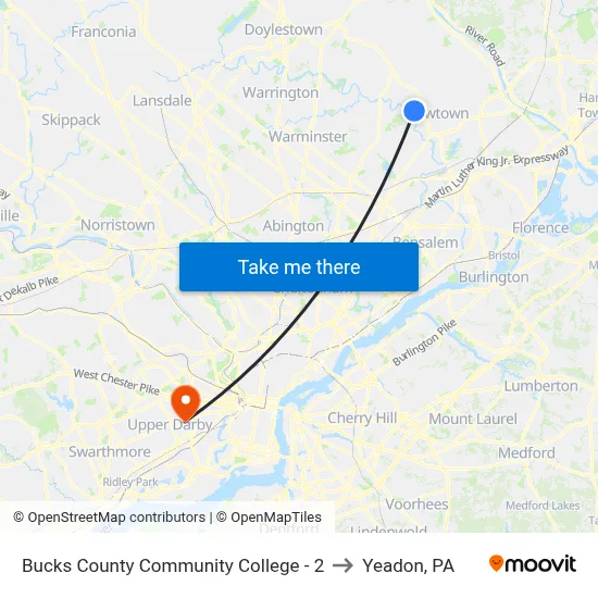 Bucks County Community College - 2 to Yeadon, PA map