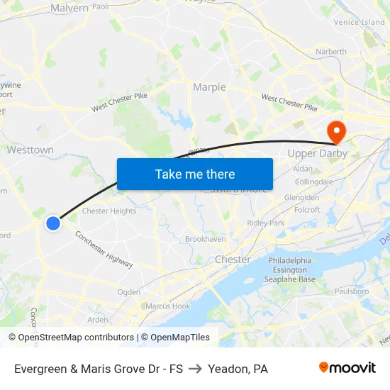 Evergreen & Maris Grove Dr - FS to Yeadon, PA map