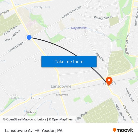 Lansdowne Av to Yeadon, PA map
