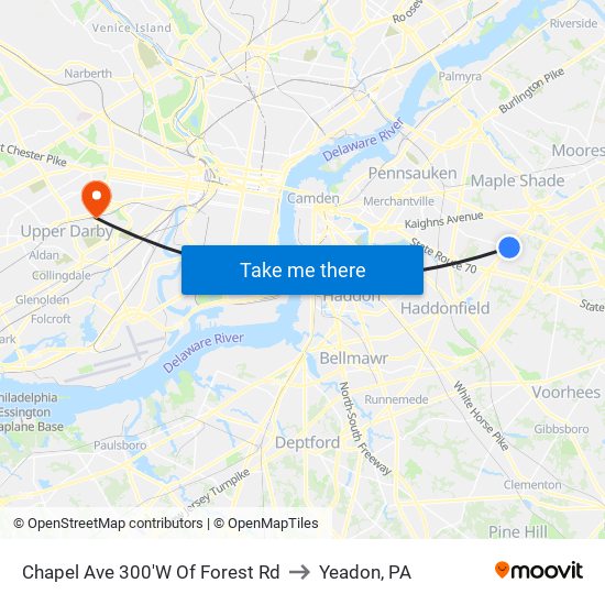 Chapel Ave 300'W Of Forest Rd to Yeadon, PA map