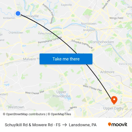 Schuylkill Rd & Mowere Rd - FS to Lansdowne, PA map