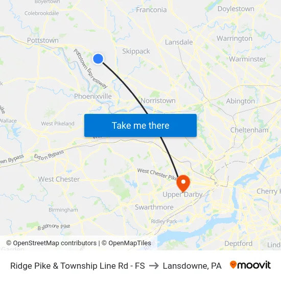 Ridge Pike & Township Line Rd - FS to Lansdowne, PA map