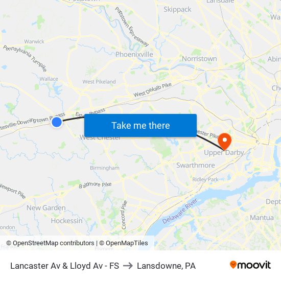 Lancaster Av & Lloyd Av - FS to Lansdowne, PA map