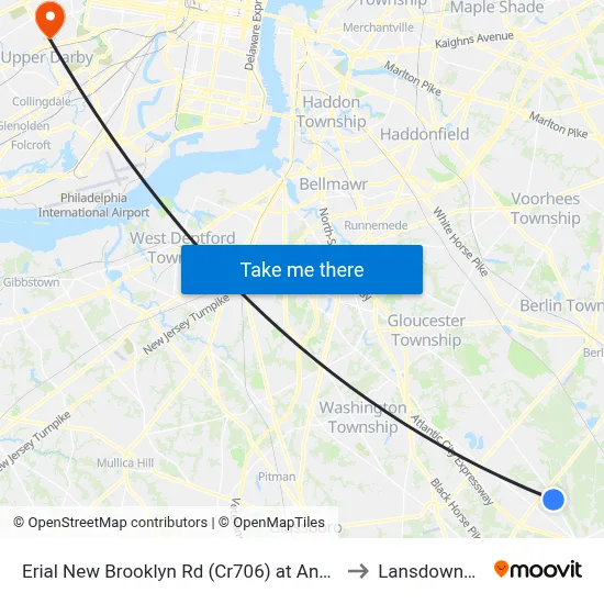 Erial New Brooklyn Rd (Cr706) at Andrews Rd to Lansdowne, PA map
