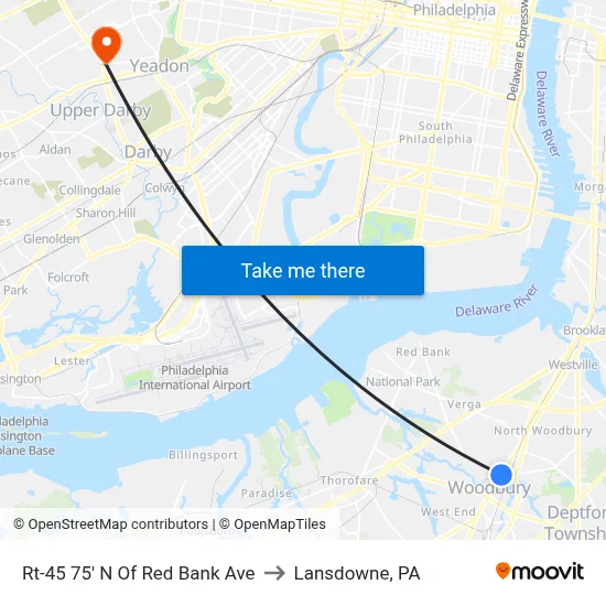 Rt-45 75' N Of Red Bank Ave to Lansdowne, PA map