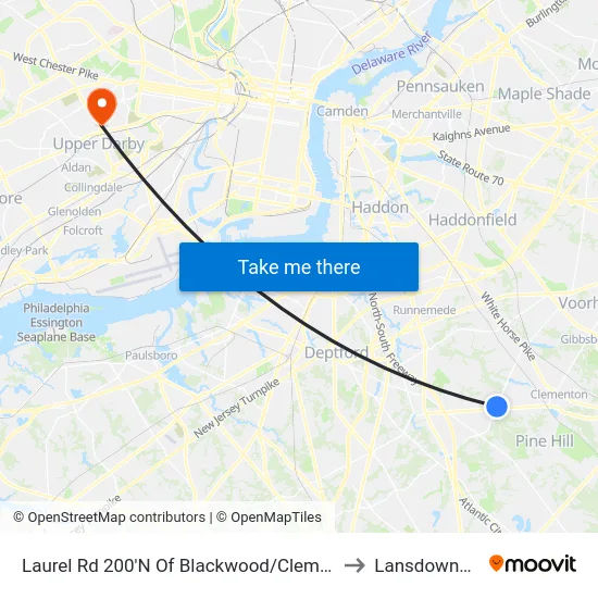 Laurel Rd 200'N Of Blackwood/Clementon Rd to Lansdowne, PA map