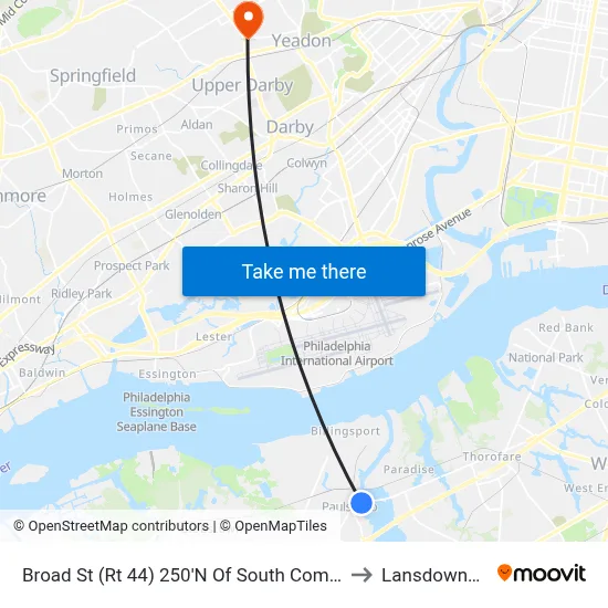 Broad St (Rt 44) 250'N Of South Commerce St to Lansdowne, PA map