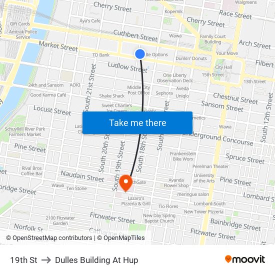 19th St to Dulles Building At Hup map