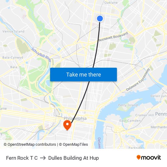 Fern Rock T C to Dulles Building At Hup map