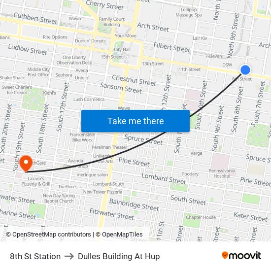 8th St Station to Dulles Building At Hup map