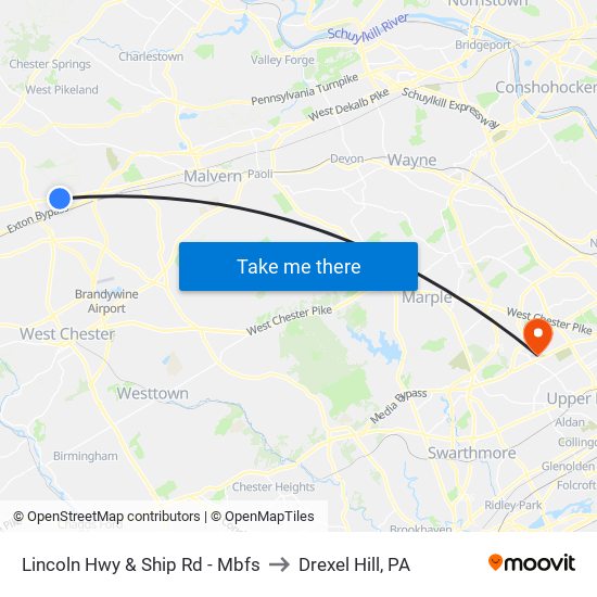 Lincoln Hwy & Ship Rd - Mbfs to Drexel Hill, PA map