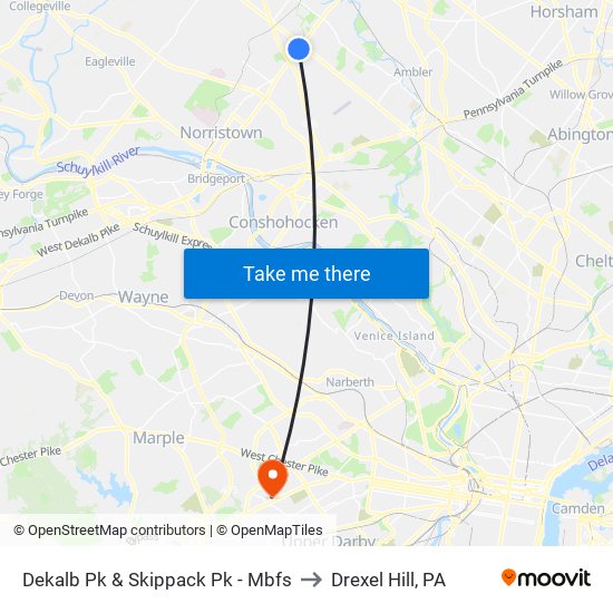 Dekalb Pk & Skippack Pk - Mbfs to Drexel Hill, PA map