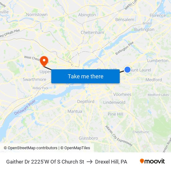 Gaither Dr 2225'W Of S Church St to Drexel Hill, PA map