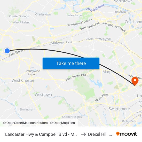 Lancaster Hwy & Campbell Blvd - Mbfs to Drexel Hill, PA map