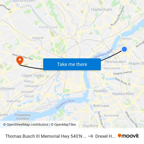 Thomas Busch III Memorial Hwy 540'N Of National H# to Drexel Hill, PA map