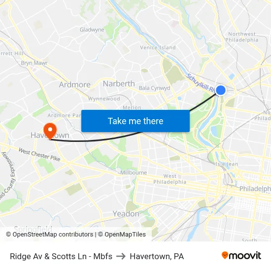 Ridge Av & Scotts Ln - Mbfs to Havertown, PA map
