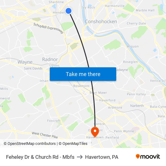 Feheley Dr & Church Rd - Mbfs to Havertown, PA map