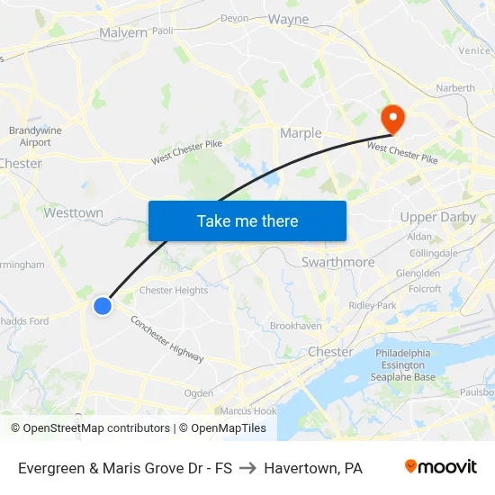 Evergreen & Maris Grove Dr - FS to Havertown, PA map