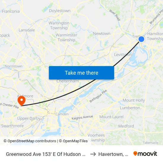 Greenwood Ave 153' E Of Hudson St. to Havertown, PA map