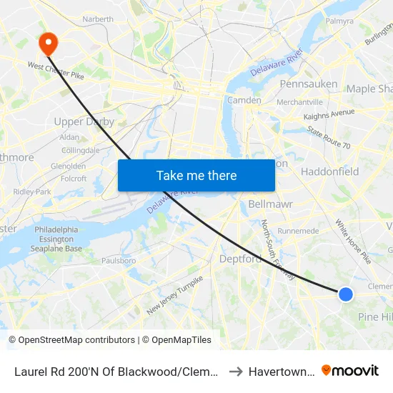 Laurel Rd 200'N Of Blackwood/Clementon Rd to Havertown, PA map