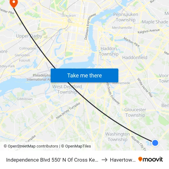 Independence Blvd 550' N Of Cross Keys Rd. (Cr689) to Havertown, PA map