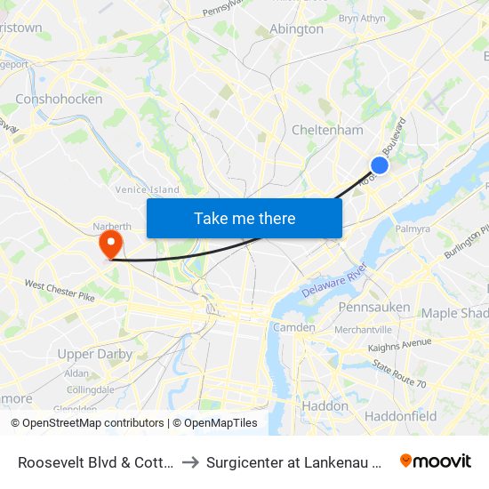 Roosevelt Blvd & Cottman Av - FS to Surgicenter at Lankenau Medical Center map