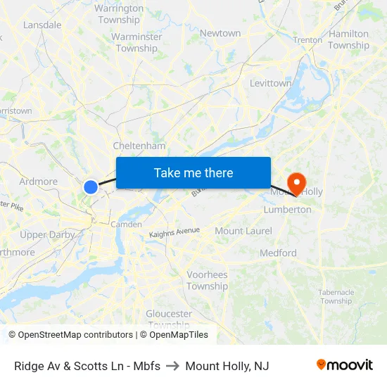 Ridge Av & Scotts Ln - Mbfs to Mount Holly, NJ map