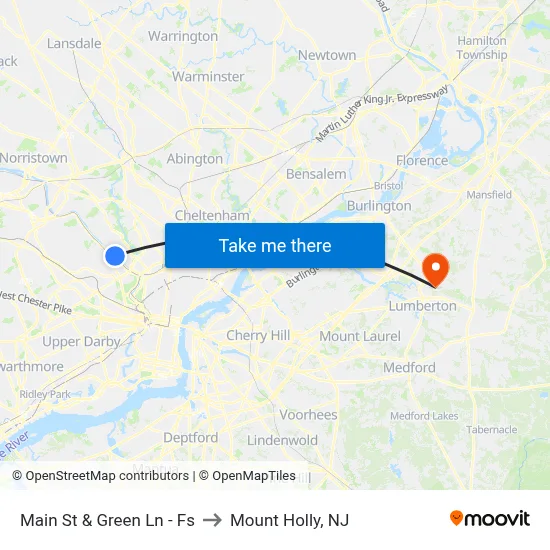 Main St & Green Ln - Fs to Mount Holly, NJ map