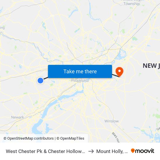 West Chester Pk & Chester Hollow - FS to Mount Holly, NJ map