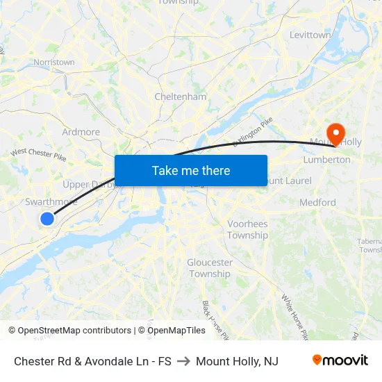Chester Rd & Avondale Ln - FS to Mount Holly, NJ map