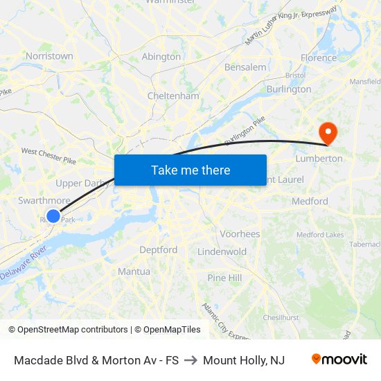 Macdade Blvd & Morton Av - FS to Mount Holly, NJ map