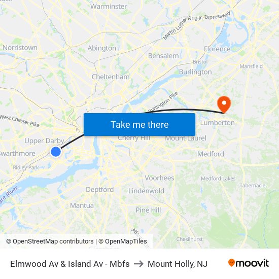 Elmwood Av & Island Av - Mbfs to Mount Holly, NJ map