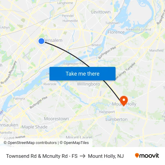 Townsend Rd & Mcnulty Rd - FS to Mount Holly, NJ map