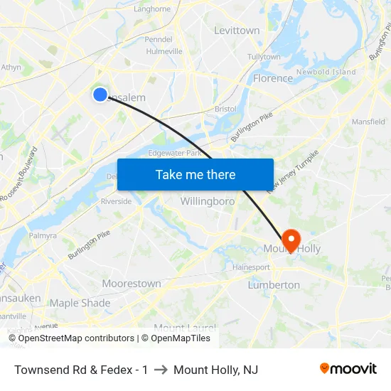 Townsend Rd & Fedex - 1 to Mount Holly, NJ map