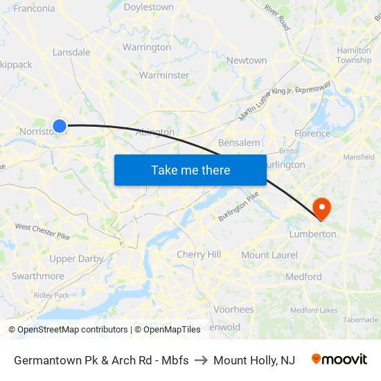 Germantown Pk & Arch Rd - Mbfs to Mount Holly, NJ map