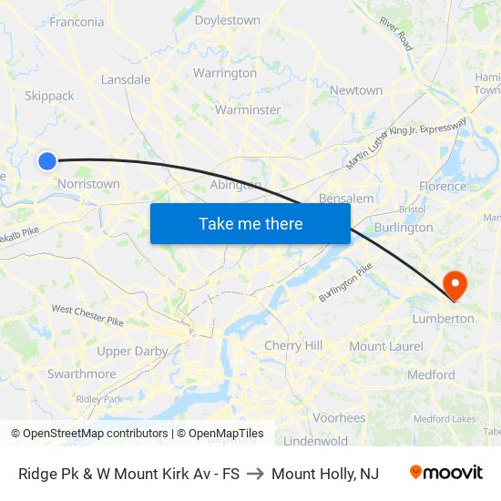 Ridge Pk & W Mount Kirk Av - FS to Mount Holly, NJ map