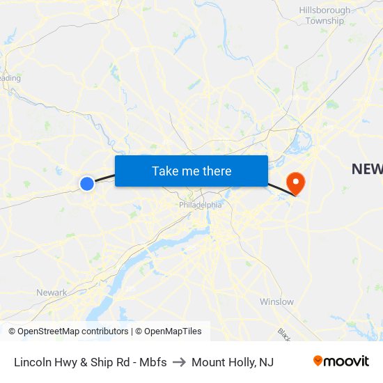 Lincoln Hwy & Ship Rd - Mbfs to Mount Holly, NJ map