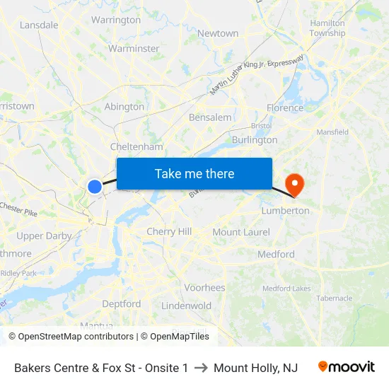 Bakers Centre & Fox St - Onsite 1 to Mount Holly, NJ map