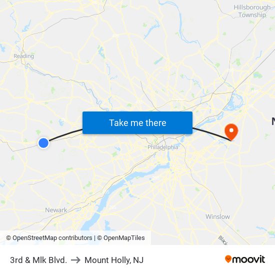 3rd & Mlk Blvd. to Mount Holly, NJ map