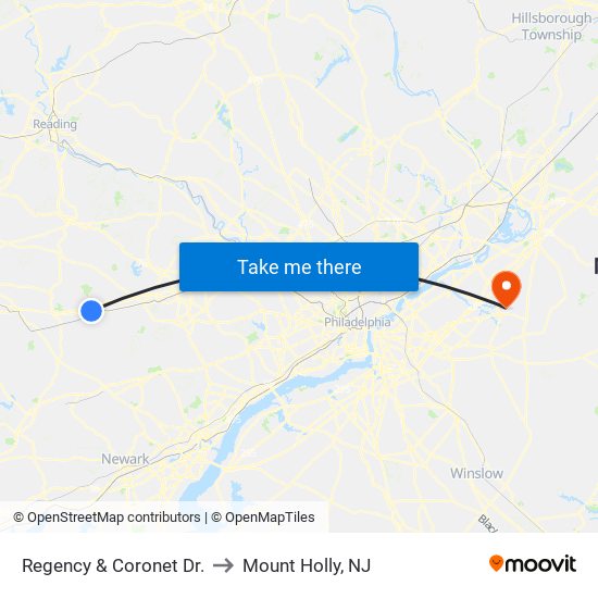 Regency & Coronet Dr. to Mount Holly, NJ map