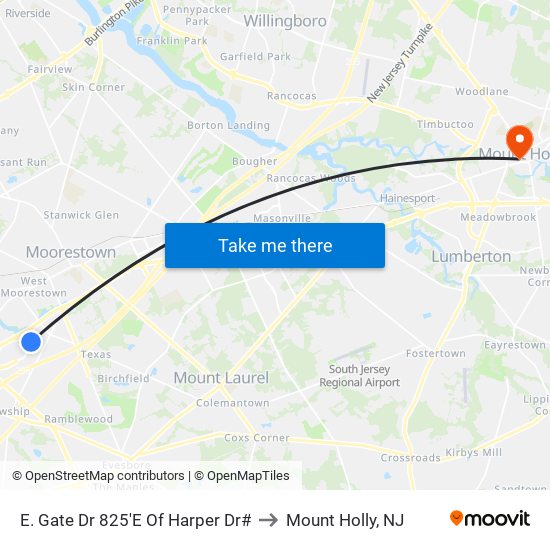 E. Gate Dr 825'E Of Harper Dr# to Mount Holly, NJ map