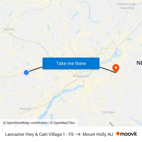 Lancaster Hwy & Caln Village 1 - FS to Mount Holly, NJ map