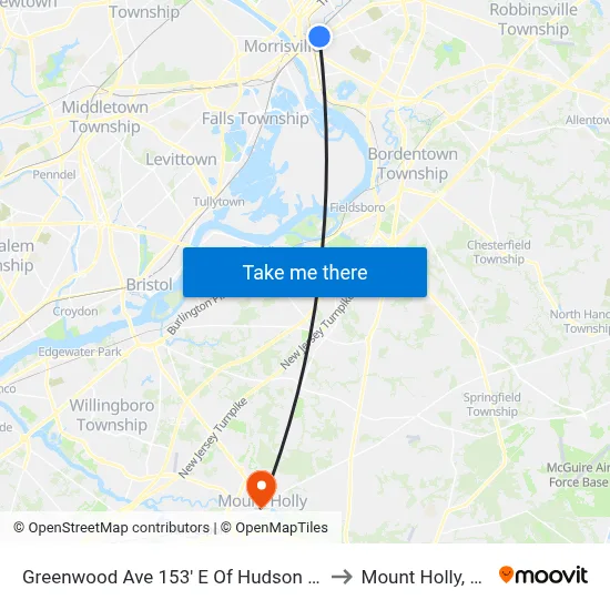 Greenwood Ave 153' E Of Hudson St. to Mount Holly, NJ map