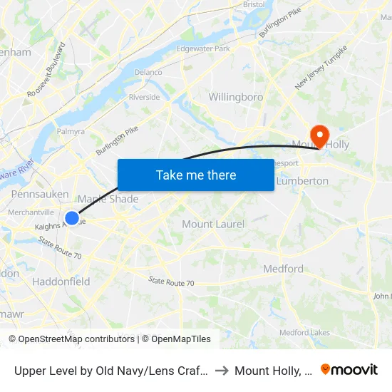 Upper Level by Old Navy/Lens Crafters to Mount Holly, NJ map