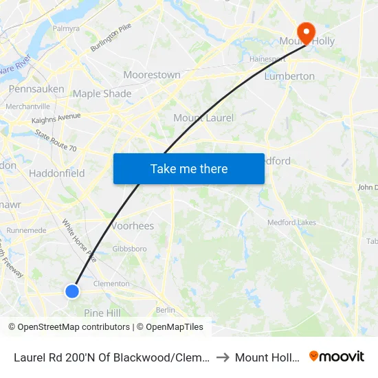 Laurel Rd 200'N Of Blackwood/Clementon Rd to Mount Holly, NJ map