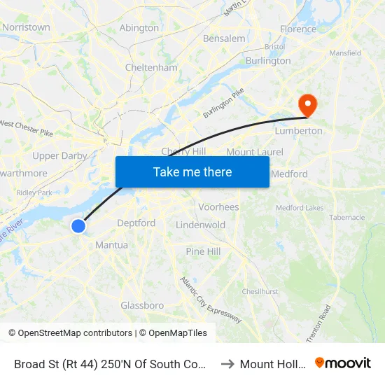 Broad St (Rt 44) 250'N Of South Commerce St to Mount Holly, NJ map